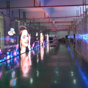 Écran publicitaire LED interne P2.5, avec haute luminosité, transparent, pour vitrine ou intérieur, visible en plein soleil 100x100 cm
