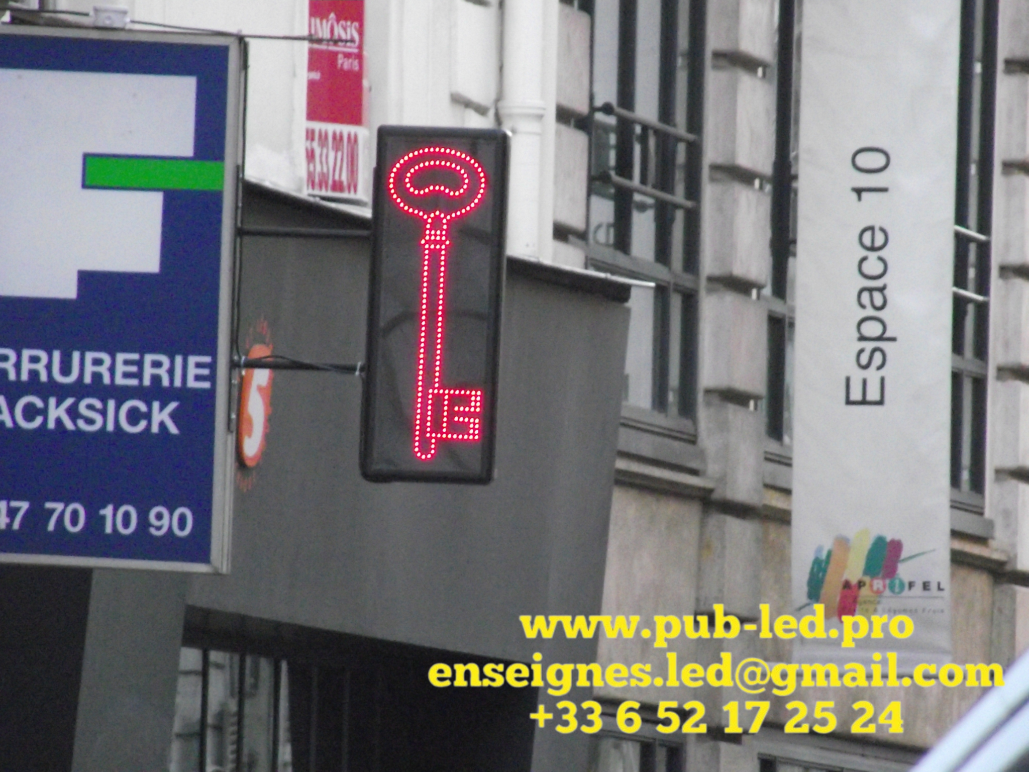ENSEIGNE LUMINEUSE LED EXTERIEURE CORDONNERIE SERRURERIE AVEC ANIMATION 50x70CM – Image 3