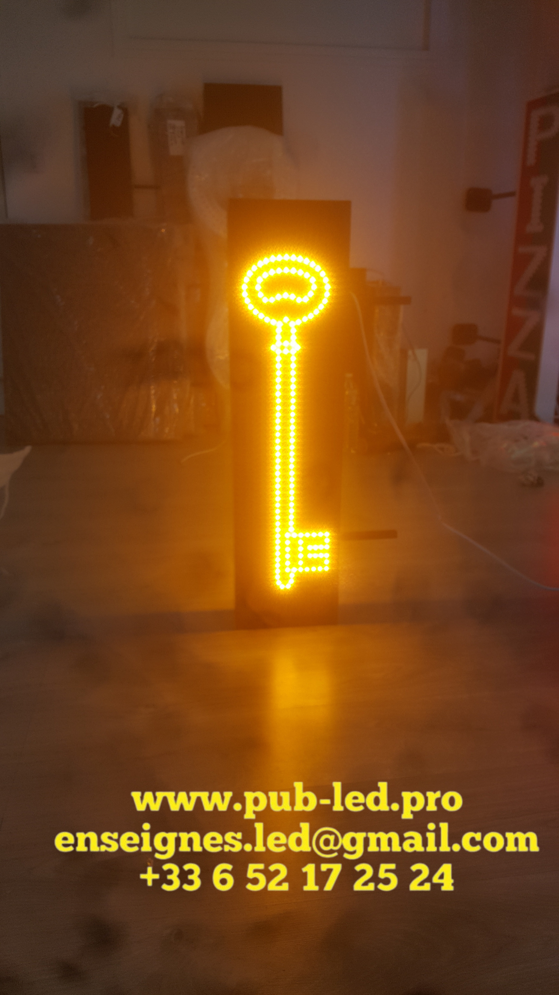 ENSEIGNE LUMINEUSE LED EXTERIEURE CORDONNERIE SERRURERIE AVEC ANIMATION 50x70CM – Image 5