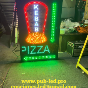 PANNEAU DIRECTIONNEL LED “KEBAB” 115X70cm AVEC ANIMATION