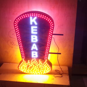 ENSEIGNE DE RESTAURANT LED KEBAB DOUBLE FACE EXTÉRIEURE 70x40cm