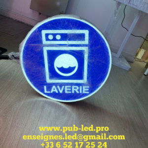 PANNEAU LUMINEUX LED DOUBLE FACE POUR LAVERIE ÉTANCHE ET PRÊT À POSER