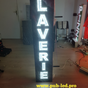 PANNEAU LUMINEUX ANIMÉ DOUBLE FACE “LAVERIE” POUR VISIBILITÉ MAXIMALE 150x33cm