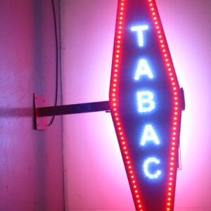 PANNEAU LED DOUBLE FACE "TABAC" AVEC ÉCLAIRAGE DYNAMIQUE ET TÉLÉCOMMANDE 90X33 CM