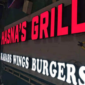 LETTRES BOÎTIERS LUMINEUX 3D “GRILL BURGER” AVEC LED ET TRANSFO
