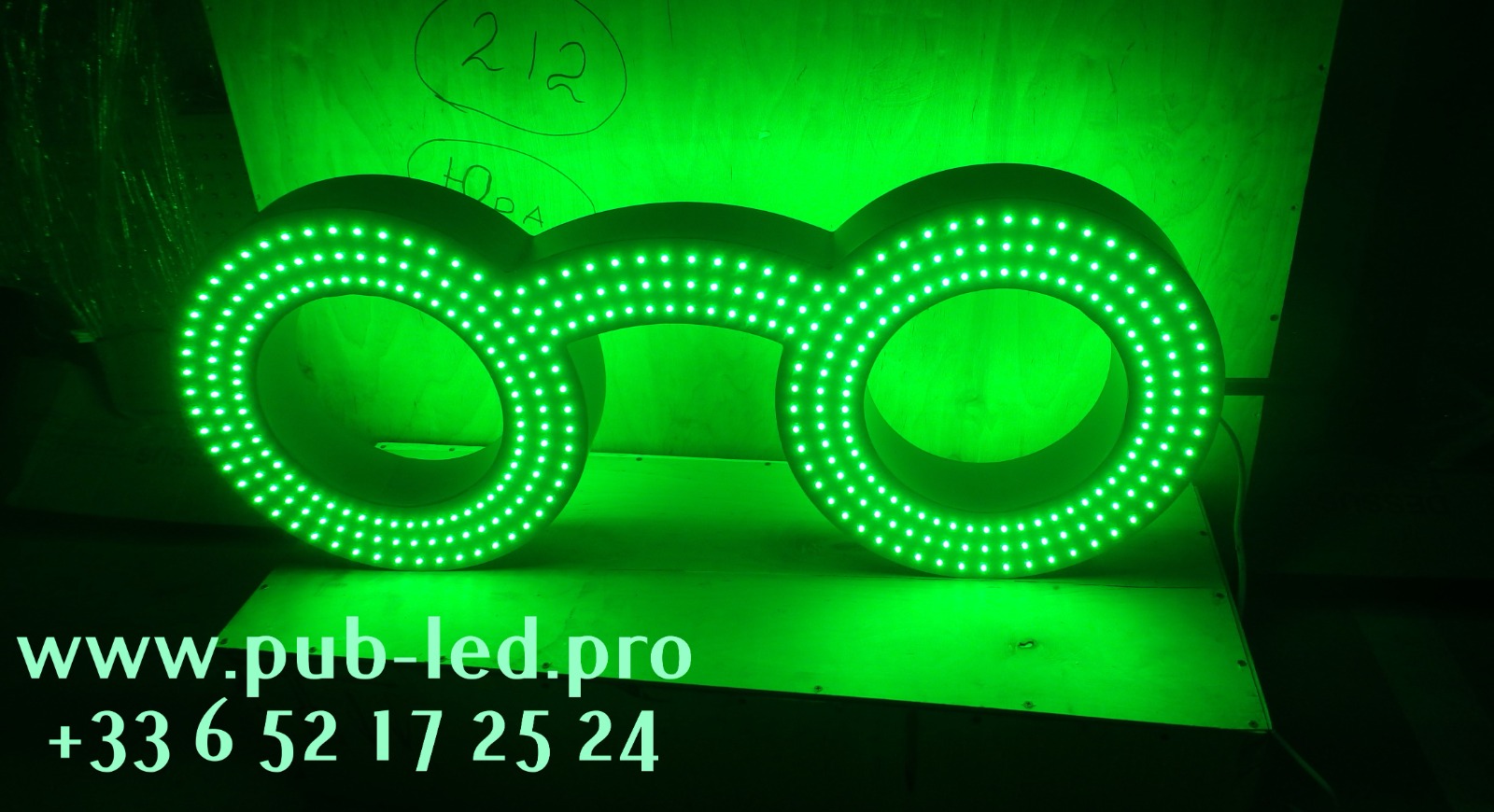 ENSEIGNE LED "LUNETTES" AVEC DOUBLE FACES ET ANIMATION EXTERNE 110X40cm – Image 5