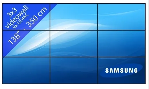 MUR VIDÉO 4K GRAND FORMAT, STRUCTURE 3×3, 9 ÉCRANS 46 POUCES
