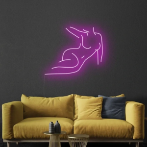 ENSEIGNE LUMINEUSE "SILHOUETTE DE FEMME" NÉON FLEX PERSONNALISÉE, CHOIX DE TAILLE ET COULEUR, 55 et 78 cm