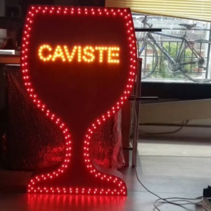 ENSEIGNE LED 90x60cm DOUBLE FACES “CAVISTE” AVEC ANIMATION, TÉLÉCOMMANDE ET PRÊTE À INSTALLER