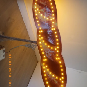 Enseigne lumineuse LED double faces “Baguette” extérieure avec animation et télécommande, 90x20 cm prête à poser