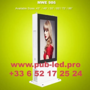 TOTEM MULTIMÉDIA LCD 55” POUR AFFICHAGE EXTÉRIEUR