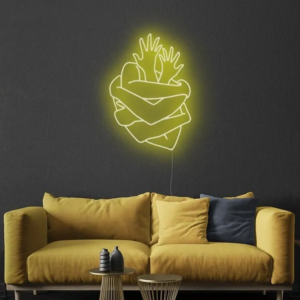 ENSEIGNE LUMINEUSE "COEUR" NÉON FLEX PERSONNALISÉE, CHOIX DE TAILLE ET COULEUR, 55 et 80 cm