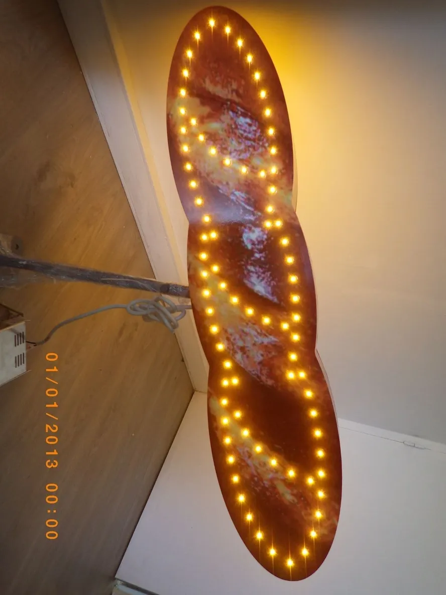 Enseigne lumineuse LED double faces “Baguette” extérieure avec animation et télécommande, 90x20 cm prête à poser