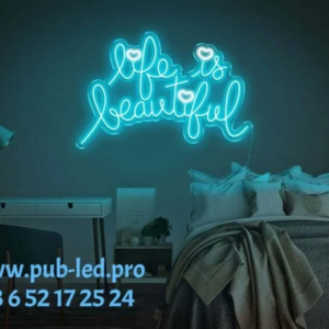 ENSEIGNE LED STYLE NÉON FLEX, FABRICATION SUR MESURE