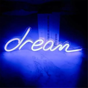 NÉON FLEX "DREAM" PERSONNALISÉ, ENSEIGNE LUMINEUSE AVEC COULEUR AU CHOIX, 46×15 CM