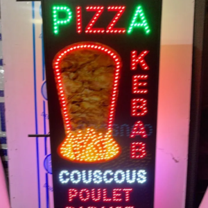 PANNEAU SIGNALÉTIQUE LED “KEBAB-PIZZA” AVEC ANIMATION 160X65cm