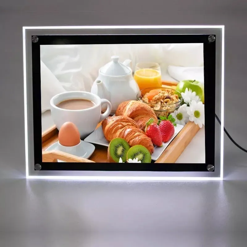 PANNEAU D’AFFICHE LED BRILLANT, TAILLE A4, 28×36.7 cm