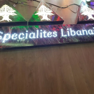 ENSEIGNE LED 200x50CM “RESTAURANT” UNE FACE PIQUE