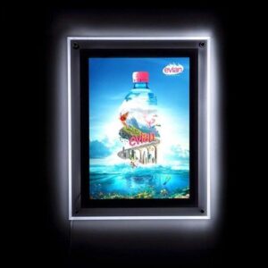 SUPPORT PUBLICITAIRE LED MAGASIN – PORTE AFFICHE VITRINE, TAILLE A3, 2 FACES, 36.7×49 CM