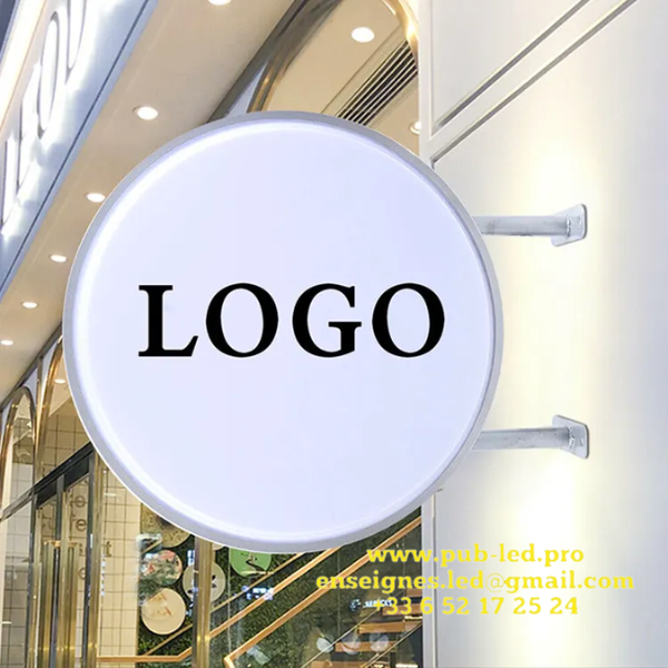 ENSEIGNE DE COMMERCE ILLUMINÉE DOUBLE FACE – CAISSON LUMINEUX 50-100 CM