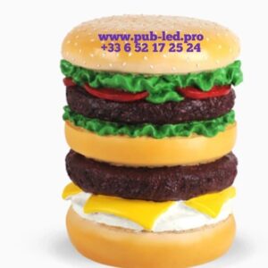 PIÈCE DÉCO UNIQUE : TABOURET HAMBURGER EN RÉSINE