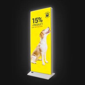 ENSEIGNE LUMINEUSE STOP TROTTOIR LED DOUBLE FACE 60x150CM RECHARGEABLE
