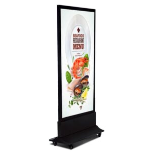 STOP TROTTOIR LED DOUBLE FACE PANNEAU PUBLICITAIRE RECHARGEABLE 80x180CM