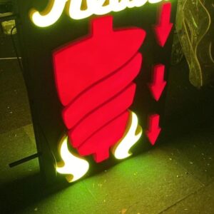PANNEAU SIGNALÉTIQUE LED DOUBLE FACE “KEBAB” AVEC ANIMATION 110x75cm