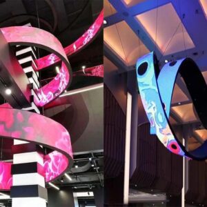 ÉCRAN FLEXIBLE LED P5, ÉTANCHE ET PROGRAMMABLE, POUR ENSEIGNE LUMINEUSE 100×100 CM